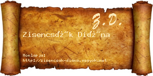 Zisencsák Diána névjegykártya